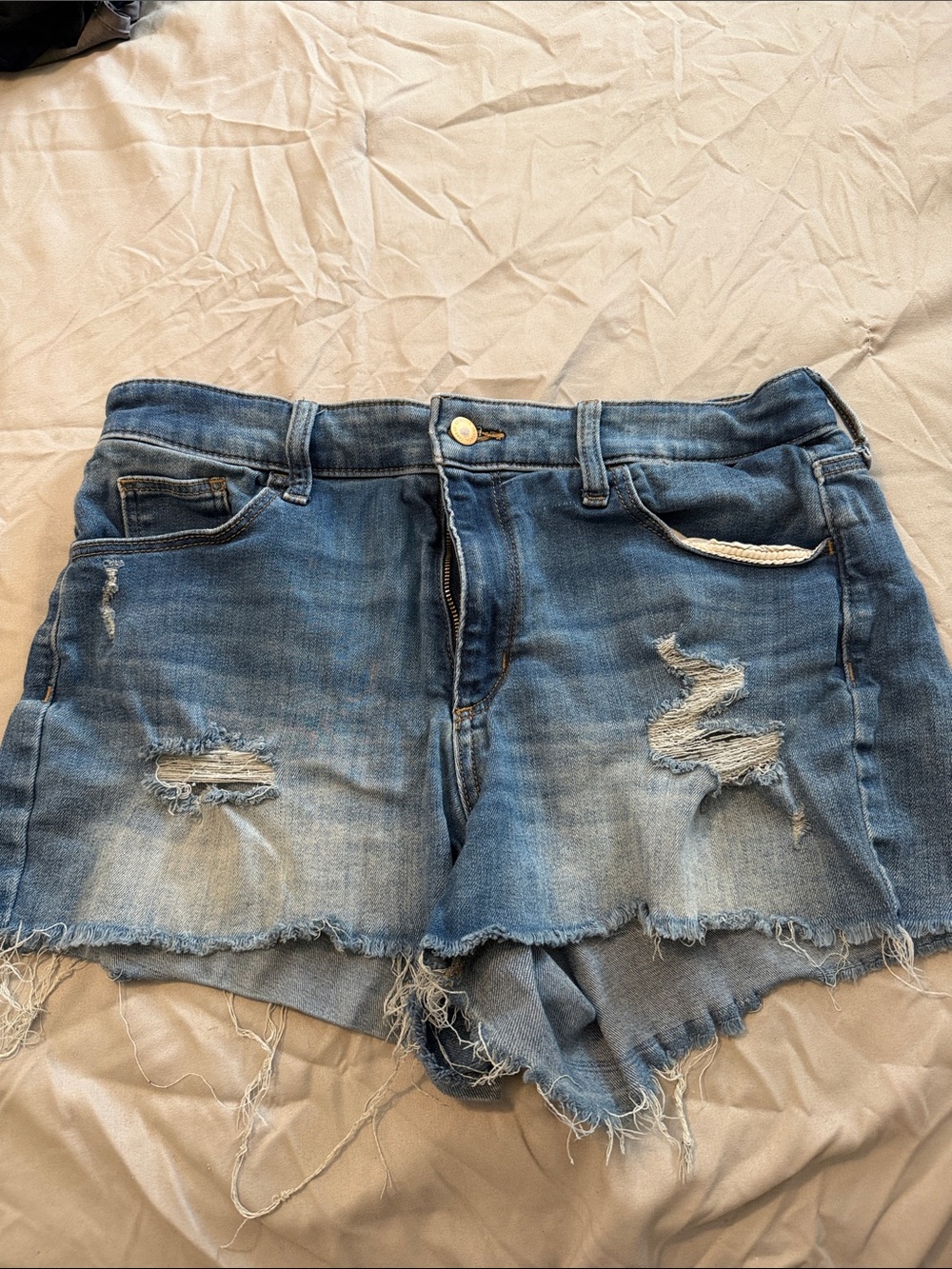 Universal Thread Distressed Blue Denim High-Rise Shorts